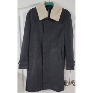 Lowbrand Women's Grey‎ Wool Blend Long Overcoat Size 2 Made In Italy 🇮🇹